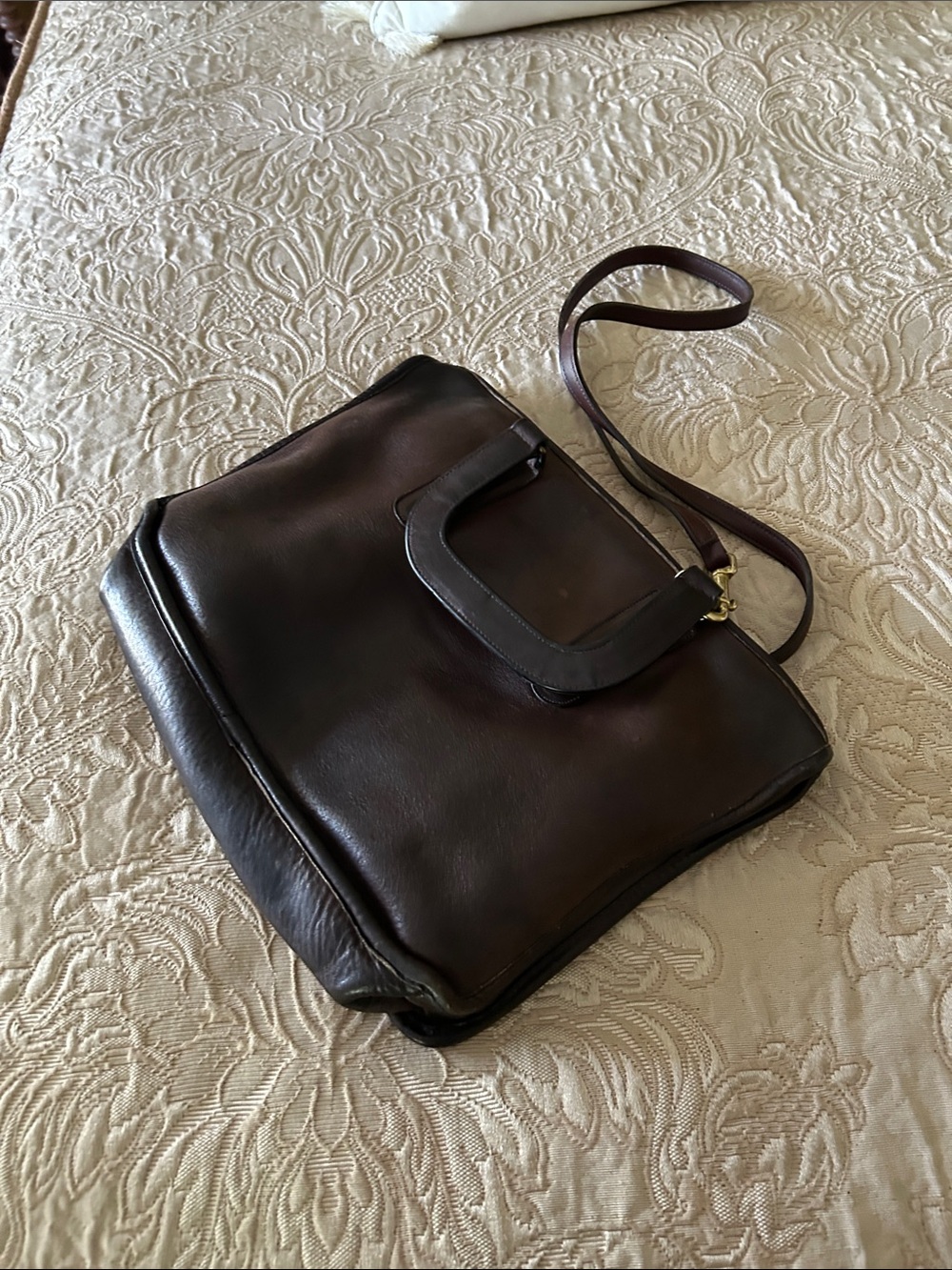 Coach Dark Brown Leather Shoulder Bag